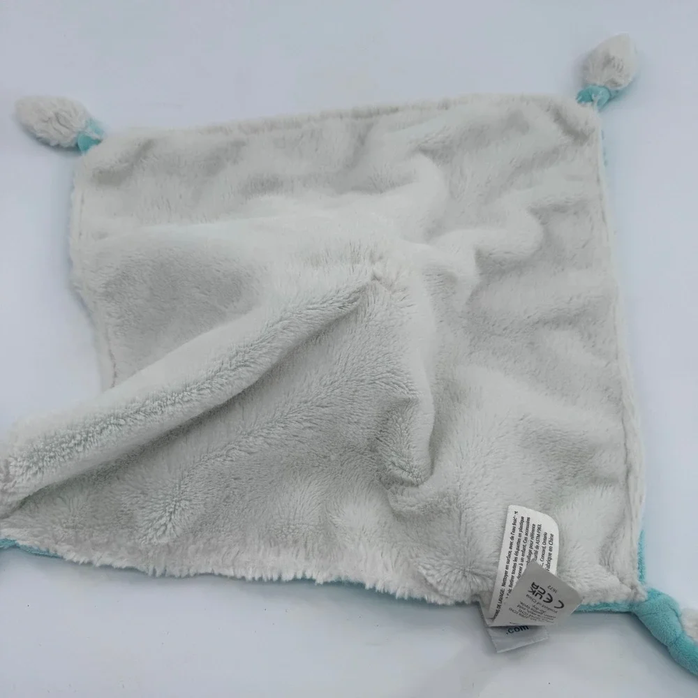 Mary Meyer Llama Lovey Kids Blue White Embroidered Security Blanket Knotted‎